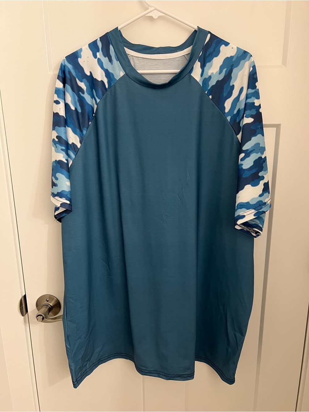 ON SALE!!! Men's Blue Camo Raglan Short-Sleeve Shirt